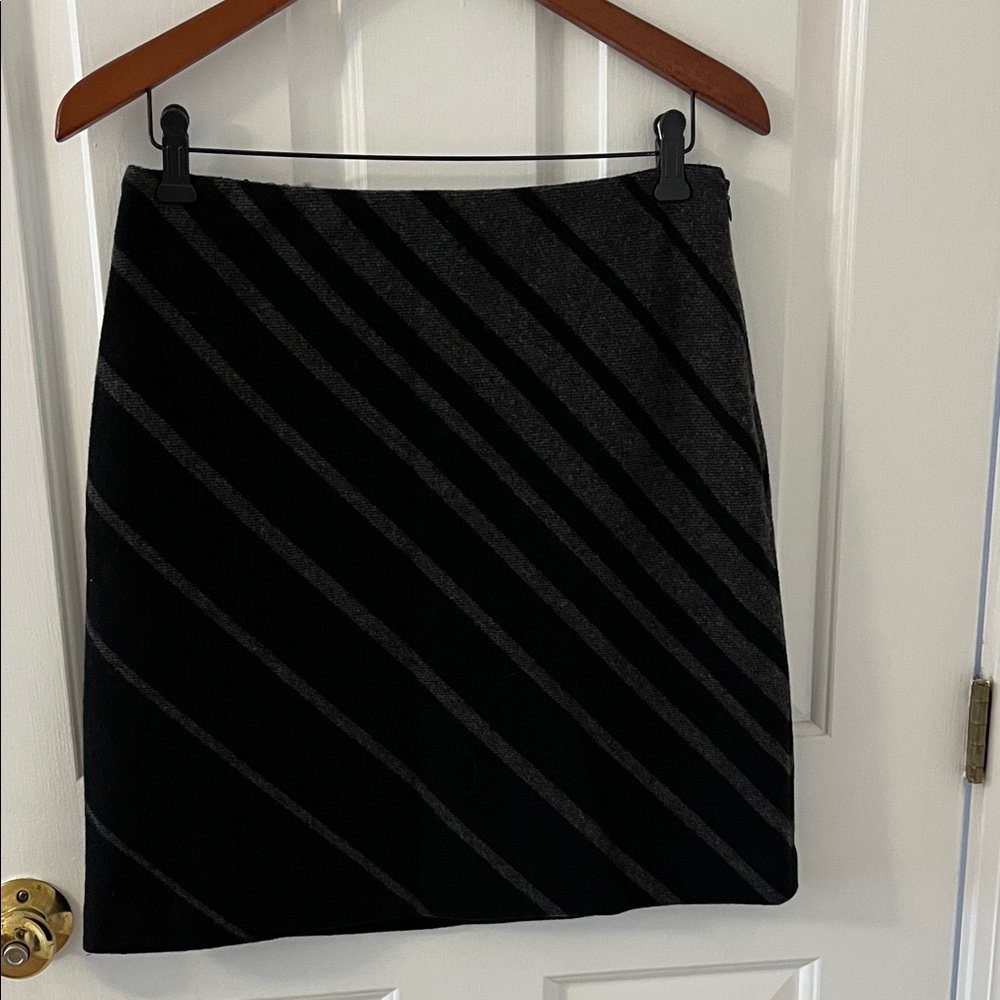 Black and Gray Striped Skirt. Lined. Size 10P. EUC